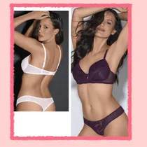 Comprar Conjunto De Tul Lycra Y Puntilla. Corpiño Push Up Soft.