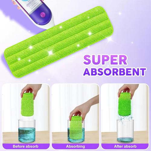 Paquete De 4 Almohadillas Reutilizables Para Trapeador Compa