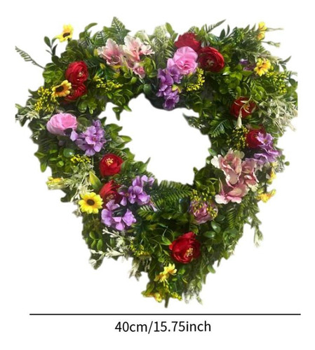 Guirnalda De Flores Artificiales Para Puerta Delantera De 16