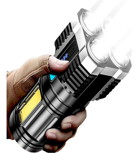 Lanterna Led Recarregável Usb Tatica Longo Alcance L-19