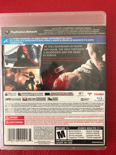 Videojuego Ninja Gaiden 3 Ps3 (Usado)
