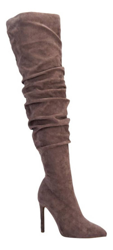 Bota Larga De Vestir De Dama Thalia Sodi 9129 Color Taupe