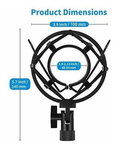51mm Shock Montaje For 48mm 54mm Diameter Condenser Mic Usb