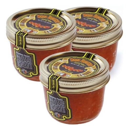 Salmón De Zar (rojo) Caviar 7 Onzas Paquete De Tres Frascos