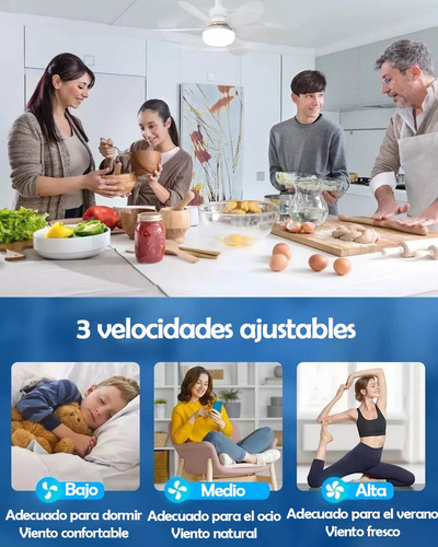 2 Abanicos De Techo Ventilador Con Foco Control Remoto Led 52 Cm Lámpara Con Ventilador Blanco 40w