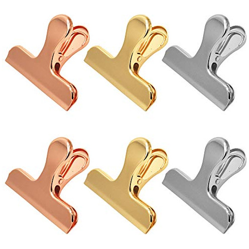 Set Of 6, Heavy Duty Stainless Steel Bag Clips,  Ton 3 ...