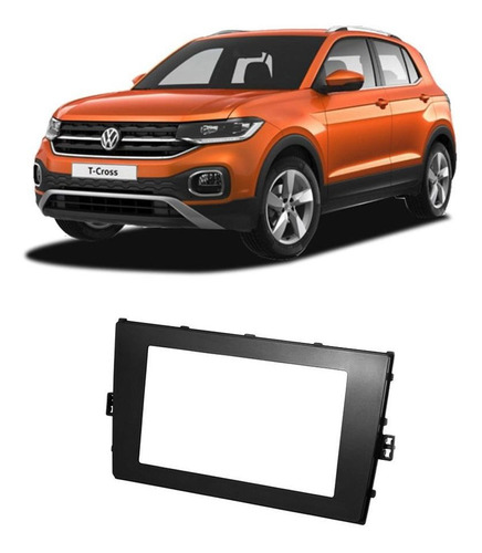 Moldura Painel Rádio Dvd Cd Vw T-cross 2019 A 2020 2din