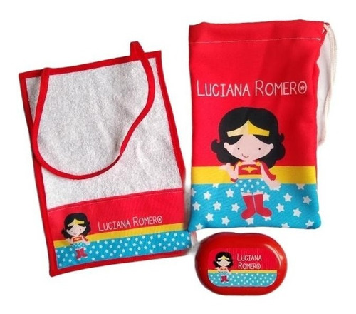 Set Higiene Primaria Jabonera Bolsita Toalla 