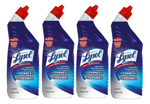 Lysol Desinfectante Limpiador Para Inodoro Pack 4 750ml