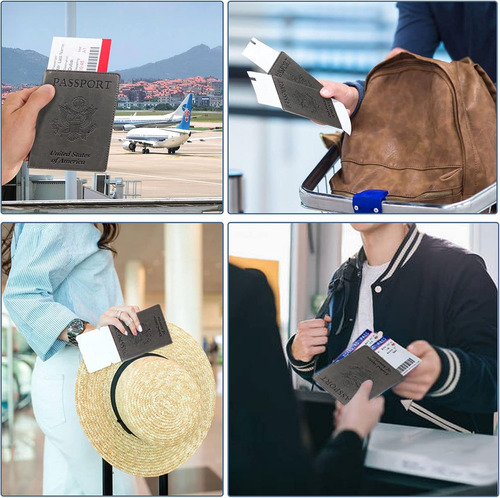 Porta Pasaporte Y Carnet De Vacunacion Kaoban Gris Oscuro