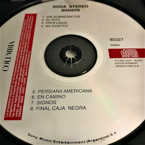 Soda Stereo Signos - 2° Edicion Master Original. (Usado)