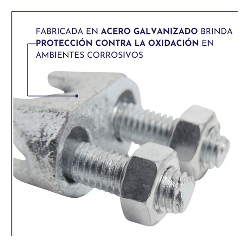 Prensa Crosby Abrazadera Candado 1/4 Piola 6 Mm 24 Unidades