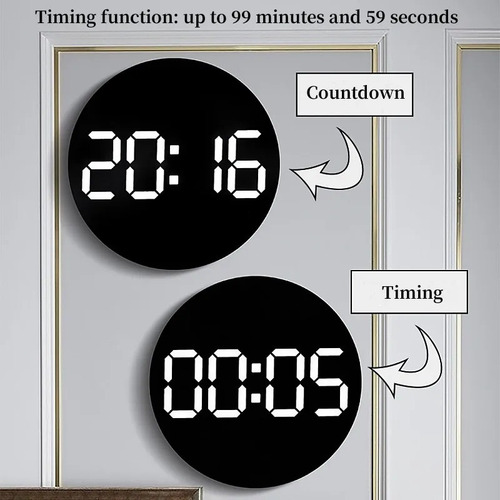 Reloj De Pared Silencioso Led Digital Simple De 10 Pulgadas