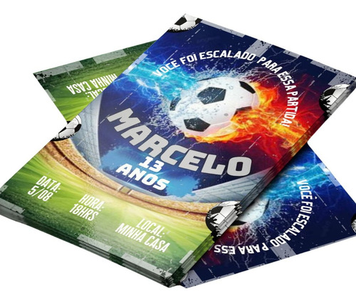 20 Convites Impressos Futebol