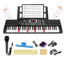 Comprar 61 Teclados Piano Electrónico Con Micrófono Para Niños Color Negro