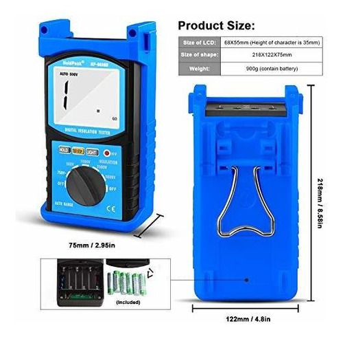 Imagen 5 de 7 de Resistencia De Aislamiento Tester-36k Holdpeak Automática De