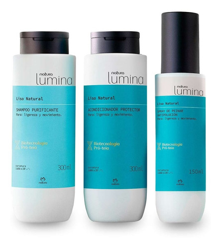 Kit Lumina Liso Shampoo, Acondicionador, Spray - Yesi Natura