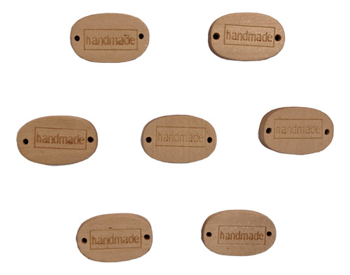 Etiqueta Handmade Madera Natural Para Coser Pack 10 Unidades