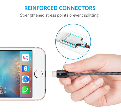 Imagem 4 de 5 de Cabo Lightning Original Anker Powerline+ 1,8m iPhone 13 Pro