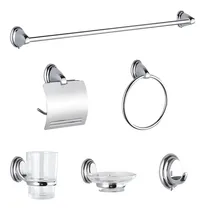 Comprar Set De Accesorios Para Baño Fermetal Kit 6 Piezas Metalico