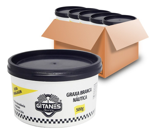 5pcs Graxa Branca Náutica Automotiva Uso Geral 500gr Gitanes