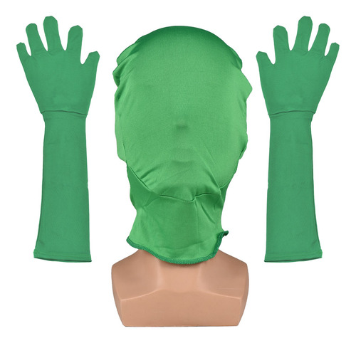 Guantes Chroma Key Mask Verdes Con Capucha Chromakey Invisib