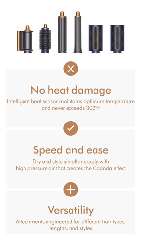Dyson Airwrap Multi-styler Completo Largo | Níquel/cobre
