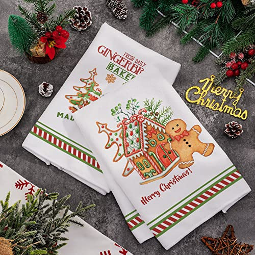 Toallas De Cocina Navideñas De Jengibre Ultra Absorbentes