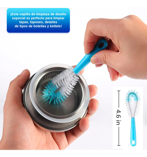 Cepillo De Limpieza 8 Piezas Para Botellas Y Popotes Azul-bl