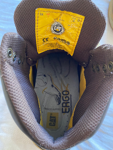 Borceguíes Caterpillar Hombre Marrones Gamuza Y Cuero (Usado)