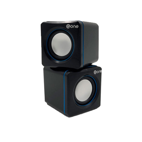 Bocinas Para Pc Diseño Cubo 2.0 Usb 3w Ev-201 Negro One