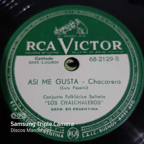 Pasta Los Chalchaleros Conj. Salteño Rca Victor C161