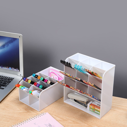 13 Grid Grey - Porta-canetas Organizador De Mesa Com Vários