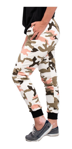 Imagen 2 de 10 de Pantalon Babucha Jogging Camuflado C Puño Algodon Mujer A66