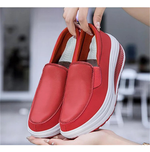 Zapatos De Trabajo De Suela Suave De Cuero Artificial Mujers