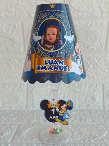 10 Abajures Na Taça Mickey Realeza Ou Outro Tema Com Led