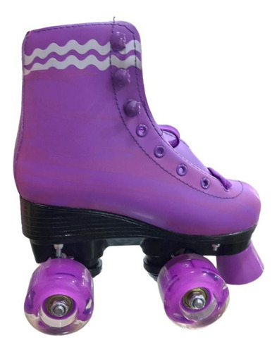 Patines Morado, Con Luces Led (4 De Patines) 30,32,34