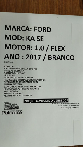 Ford Ka 1.0 Se Flex 4p