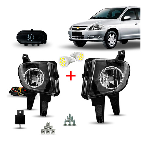 Kit Farol Milha Neblina Celta 2010 Bot Mod Orig + Brindes