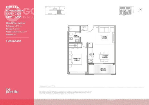 Vendo Apartamento De 1 Dormitorio Con Terraza, Garaje Opcional, Barbacoas, Punta Gorda