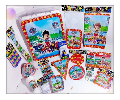 Kit Decoración Infantil Paw Patrol Fiesta 12 Invitados Niños