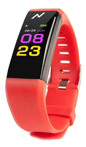 Smartband Noga Band NG-SB01 caja negra, malla roja