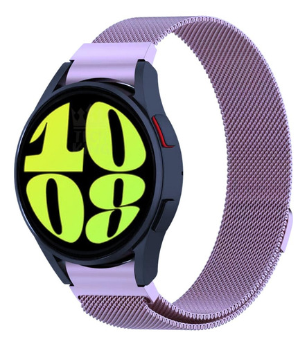 Pulseira Aço Fecho Magnético Para Galaxy Watch6 44mm Cor Lilás