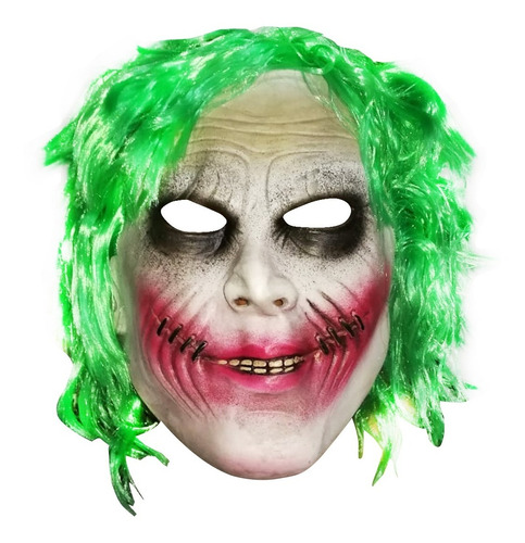 Imagen 1 de 1 de Mascara Disfraz Halloween Guason Ma-9030 Payaso Cabello Verd