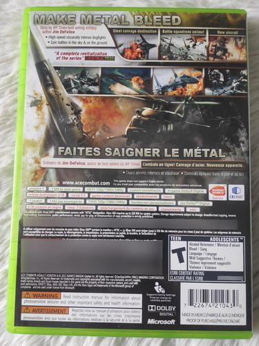 Jogo Ace Combat Assalt Horizon (xbox 360, Mídia Física) (Usado)