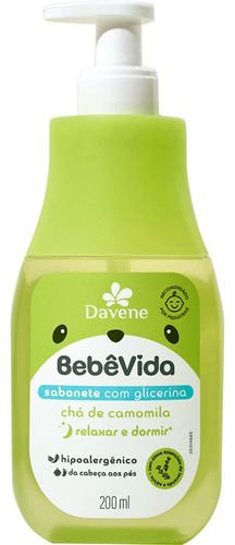 Sabonete Liquido Bebe Vida Cha De Camomila 200ml Davene