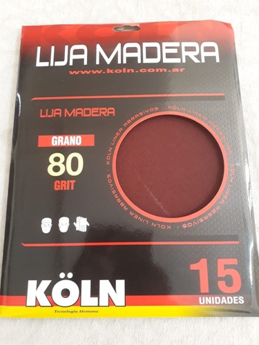 Lija Para Madera Rubi Grano 80 (x) 15 Unidades