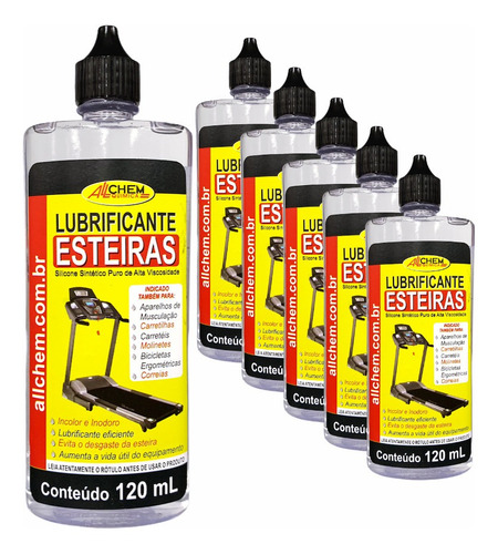 Kit 6 Lubrificante De Esteiras Bicicletas Ergometricas 120ml