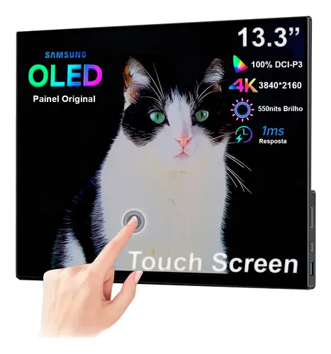 Monitor Portátil Vchance Su13to 13.3 4k Amoled | MercadoLivre