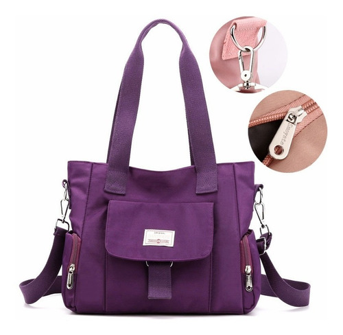 Elegante Bolso Resistente Al Agua Y Antirrobo Para Mujer Color Violeta